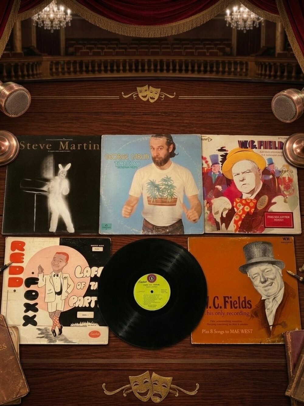 VINTAGE CLASSIC COMEDY VINYL RECORD LOT (6 ITEMS)
